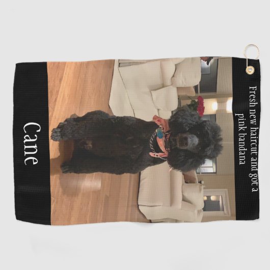 自分で飼う犬の写真のペットをカスタム作る ゴルフタオル (横)