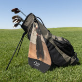 自分で飼う犬の写真のペットをカスタム作る ゴルフタオル (グリーン)