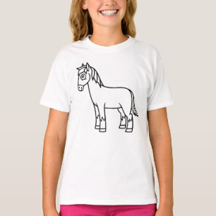 自分で馬に色を付ける Tシャツ