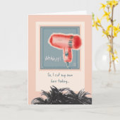 『自分で髪を切る』考えるの悪い髪の日 カード (黄色い花)