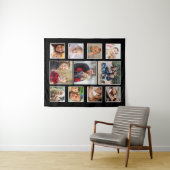 自分で11枚のフォトコラージュブラックを作成 タペストリー (インサイチュ(横))