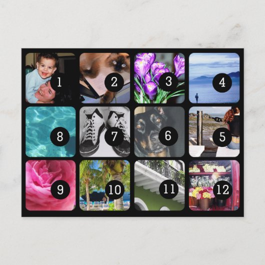 自分で12枚の写真を作成 ポストカード (正面)