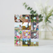 自分で12枚の写真を追加できる カスタマイズ可能なカード インビテーションポストカード (スタンド正面)