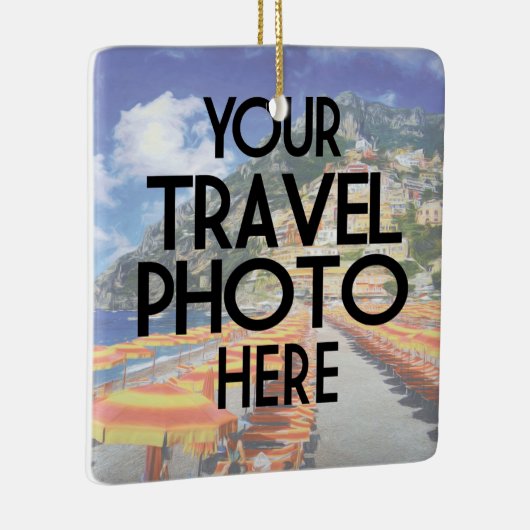 自分で2つの写真の休暇旅行を作成 セラミックオーナメント (右)