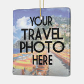 自分で2つの写真の休暇旅行を作成 セラミックオーナメント (左)