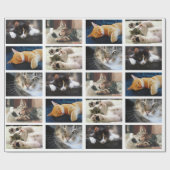 自分で5枚の写真を白にコラージュ ラッピングペーパー (フラット)