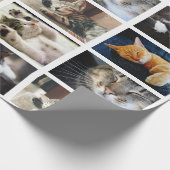 自分で5枚の写真を白にコラージュ ラッピングペーパー (角)