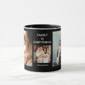 自分で9家族用フォトコラージュブラックを作成 マグカップ (中央)