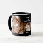 自分で9家族用フォトコラージュブラックを作成 マグカップ (正面左)