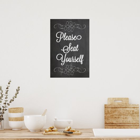 自分でChalkboardのポスターのサインを入れて下さい ポスター (キッチン)
