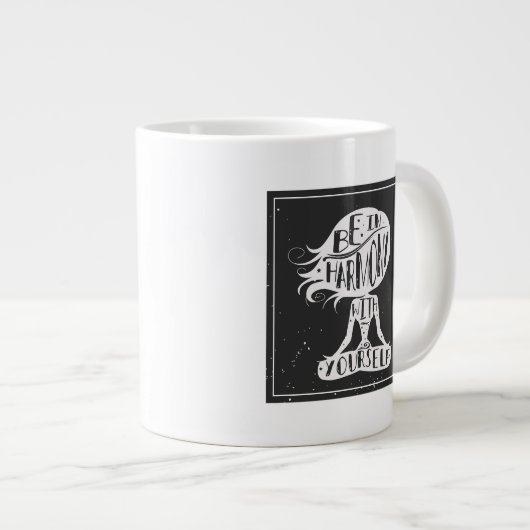自分と調和する ジャンボコーヒーマグカップ (正面右)
