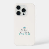 自分なりのペースで咲こう ミニマルモチベーショナルiPhone iPhoneケース (裏面)