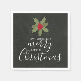 自分にクリスマスメリーのオリーを少し持っている スタンダードカクテルナプキン