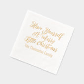 自分にメリーTという小さな名前を付ける 箔ナプキン (左)