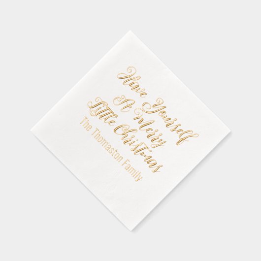 自分にメリーTという小さな名前を付ける 箔ナプキン (右)