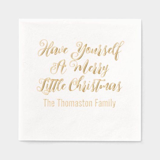 自分にメリーTという小さな名前を付ける 箔ナプキン (正面)