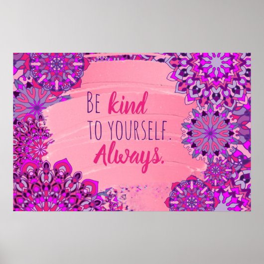 自分に優しくしなさい。常にやる気を起こさせる引用文 ポスター (正面)