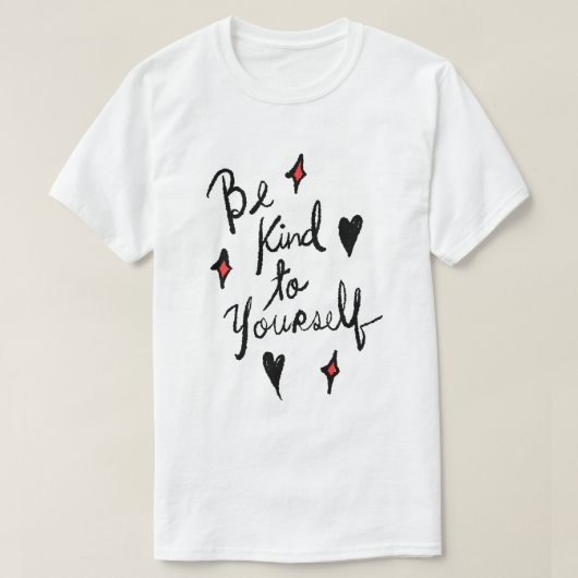 自分に優しく – セルフケア タイポグラフィーデザイン Tシャツ (デザイン正面)