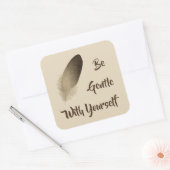 「自分に優しく」羽毛 スクエアシール (封筒)