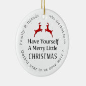 自分に小さなメリークリスマスのトナカイClを持っている セラミックオーナメント (右)