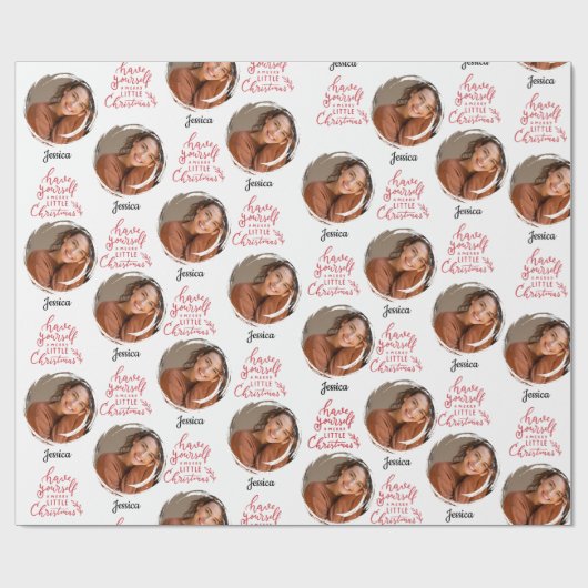 自分に小さなメリークリスマスの写真名を持っている ラッピングペーパー (フラット)