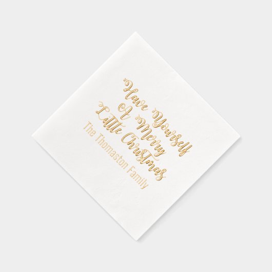 自分に小さなメリークリスマスの名前を付ける 箔ナプキン (右)