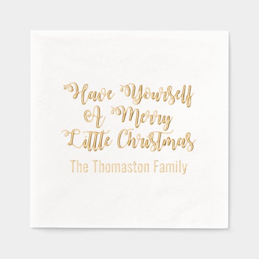 自分に小さなメリークリスマスの名前を付ける 箔ナプキン (正面)