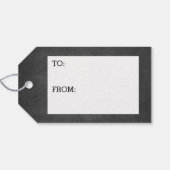 自分に小さなメリークリスマスの黒板を持っている ギフトタグ (裏面横)