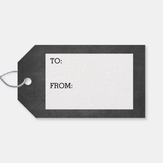 自分に小さなメリークリスマスの黒板を持っている ギフトタグ (裏面横)