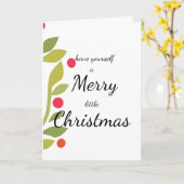 自分に小さなメリークリスマスカードがある カード (黄色い花)