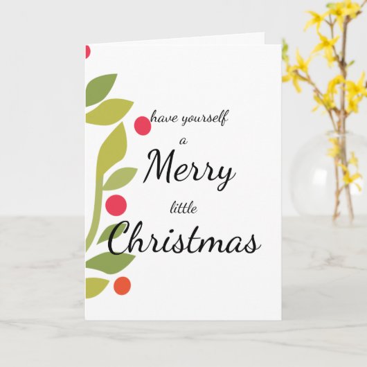 自分に小さなメリークリスマスカードがある カード (黄色い花)