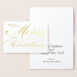 自分に小さなメリークリスマスゴールドの箔を付ける 箔カード