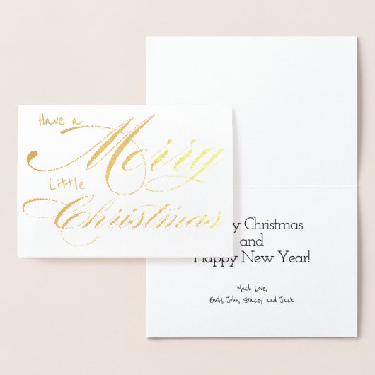 自分に小さなメリークリスマスゴールドの箔を付ける 箔カード (ディスプレー)