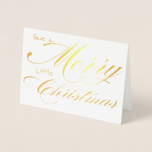 自分に小さなメリークリスマスゴールドの箔を付ける 箔カード (正面)