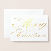 自分に小さなメリークリスマスゴールドの箔を付ける 箔カード (封筒付き正面)