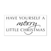 自分に小さなメリークリスマススタンプを持っている ラバースタンプ (インプリント)