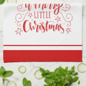 自分に小さなメリークリスマスタイポグラフィを持つ キッチンタオル (折り畳み)