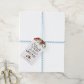 自分に小さなメリークリスマスタイポグラフィを持つ ギフトタグ (より糸付き)