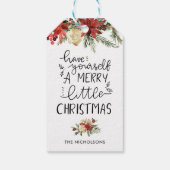 自分に小さなメリークリスマスタイポグラフィを持つ ギフトタグ (裏面)