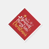 自分に小さなメリークリスマスタイポグラフィを持つ スタンダードカクテルナプキン (角)