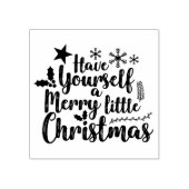 自分に小さなメリークリスマスタイポグラフィを持つ ラバースタンプ (インプリント)