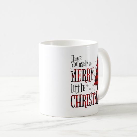 自分に小さなメリークリスマスツリーがある コーヒーマグカップ (正面右)
