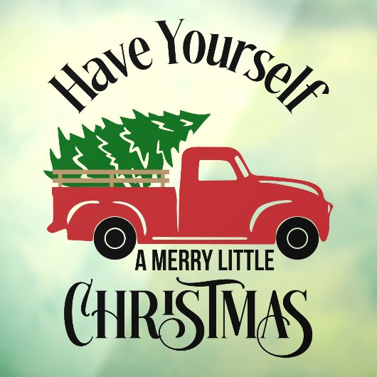 自分に小さなメリークリスマスツリーを持っている ウィンドウサイン (シート3)