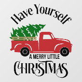 自分に小さなメリークリスマスツリーを持っている ウィンドウサイン (シート)