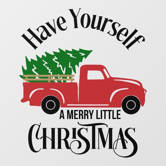 自分に小さなメリークリスマスツリーを持っている ウィンドウサイン (シート)