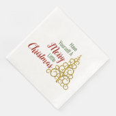 自分に小さなメリークリスマスナプキンを持っている (コーナー)