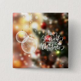 自分に小さなメリークリスマスピンボタンがある 缶バッジ