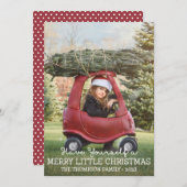 自分に小さなメリークリスマスフォトカードがある シーズンカード (正面/裏面)