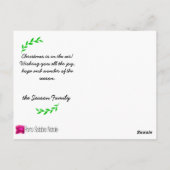 自分に小さなメリークリスマスフォトカードを持っている ポストカード (裏面)