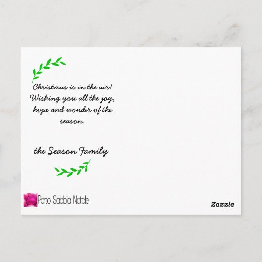 自分に小さなメリークリスマスフォトカードを持っている ポストカード (裏面)